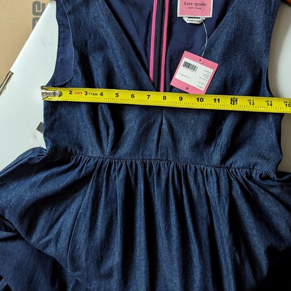 NWT! Kate Spade NY Chambray Vineyard Midi Dress Size 4 Indigo Denim - Picture 13 of 14